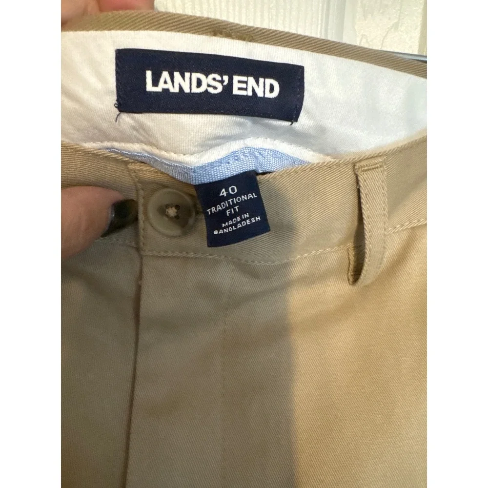 Lands' End Khaki Chino‎ Pants Traditional Fit 40x35